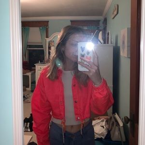 Neon Nylon Cropped Jacket
